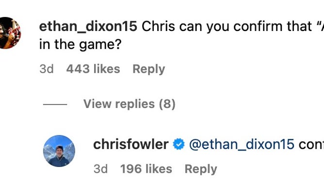 Chris Fowler teases more "College Football 25" updates. (Credit: Chris Fowler/Instagram)